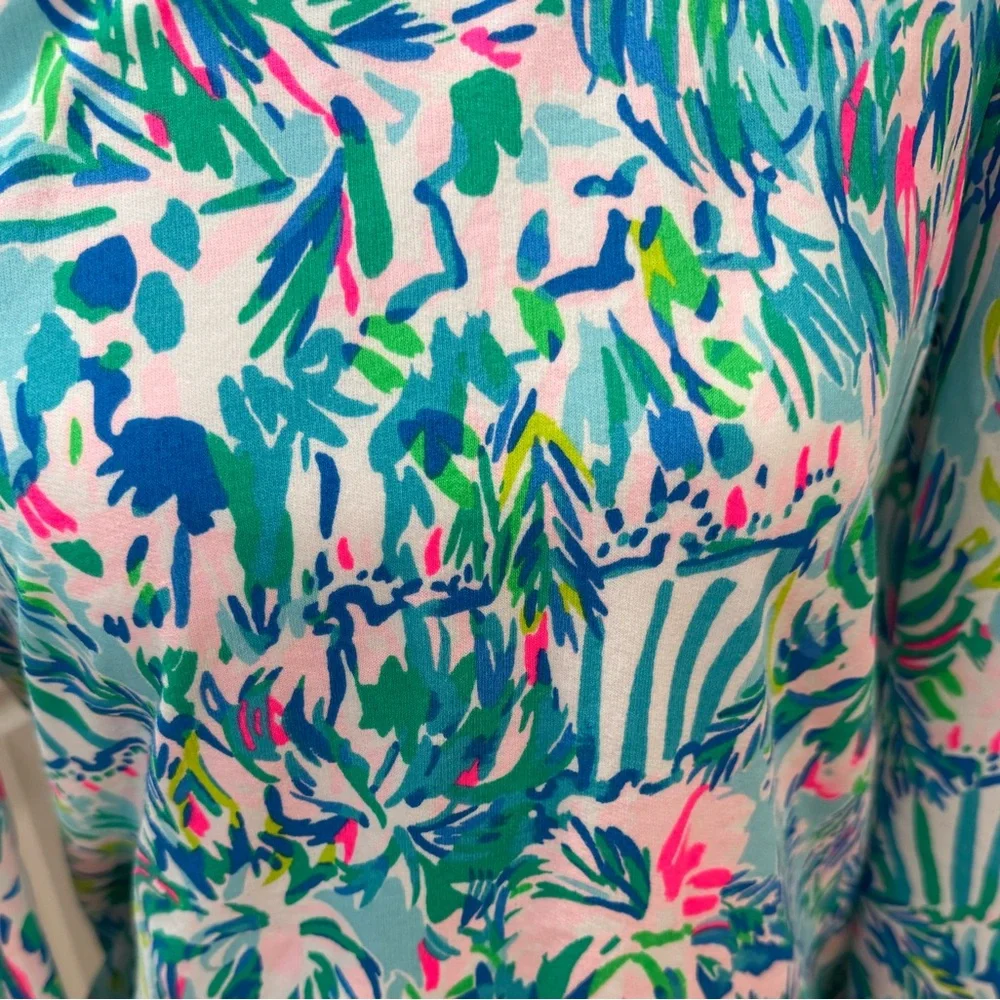 🌸🆕Lilly Pulitzer Jansen Long Sleeve Sweatshirt Blue Ibiza Cabana Cocktail Medium